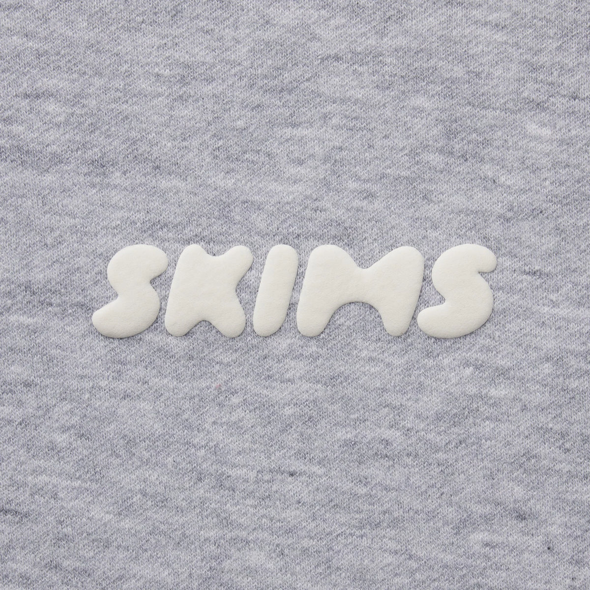 COTTON FLEECE ZIP UP HOODIE WITH EMBOSSED LOGO | HEATHER GREY