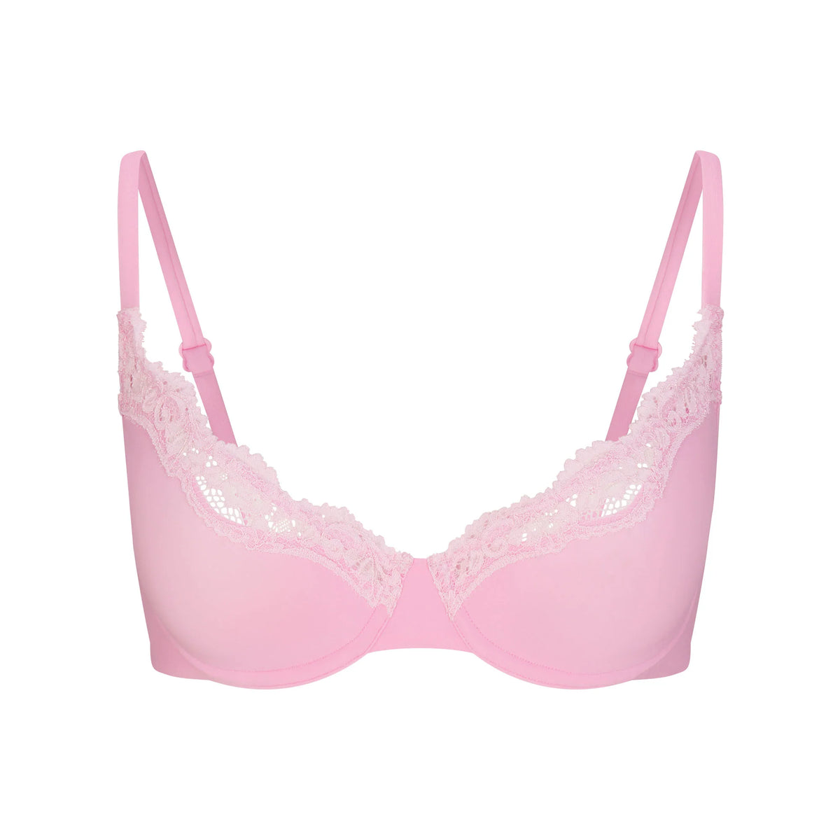 FITS EVERYBODY LACE UNLINED SCOOP BRA | BUBBLE GUM TONAL