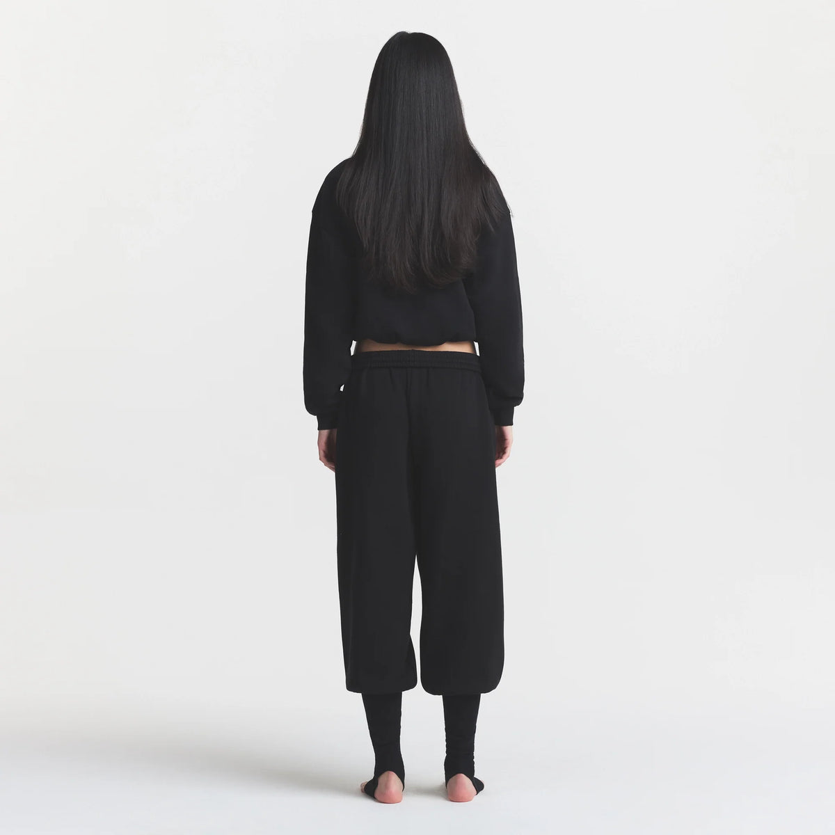 COTTON FLEECE SWEATPANT WITH RIB LEG WARMER WITH EMBOSSED LOGO | ONYX