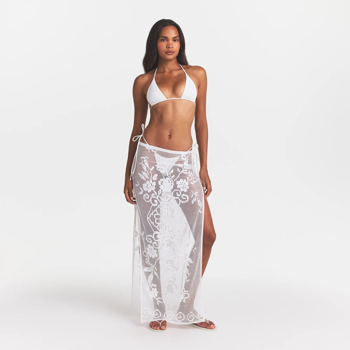 LACE COVER-UPS LONG SKIRT | SNOW
