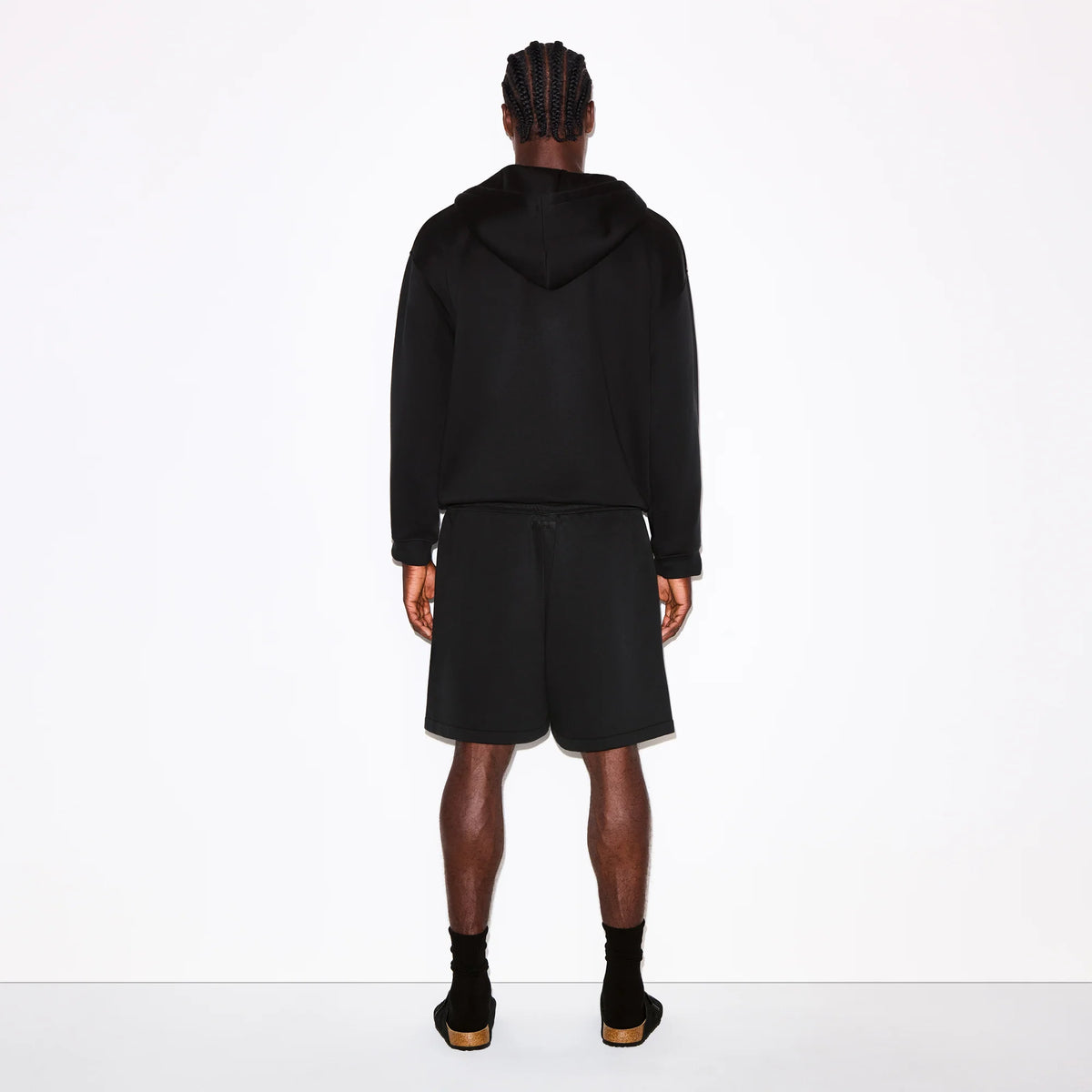 FLEECE LOUNGE MENS RELAXED ZIP UP HOODIE | WASHED ONYX