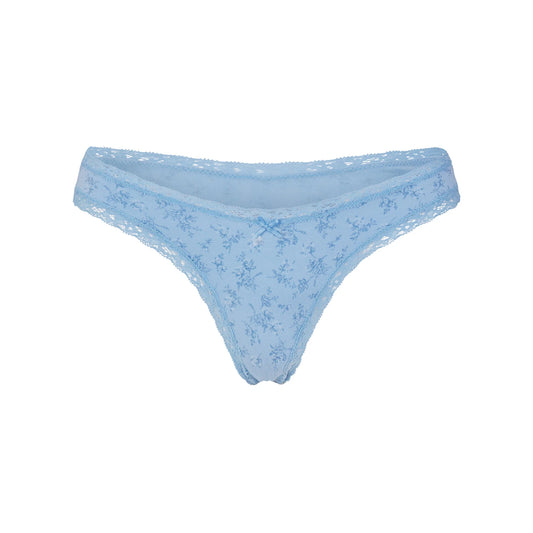 LIGHTWEIGHT COTTON LACE THONG | SURF DAINTY FLORAL PRINT