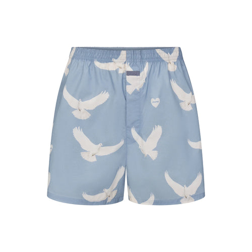COTTON POPLIN MENS BOXER | AERO TEXTURED DOVE PRINT