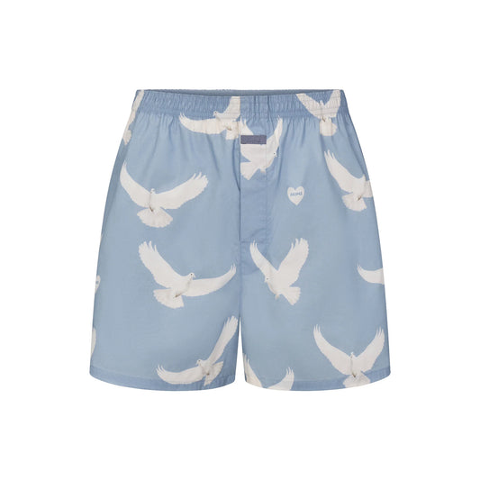 COTTON POPLIN MENS BOXER | AERO TEXTURED DOVE PRINT