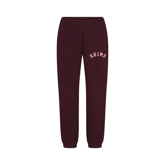 COTTON FLEECE JOGGER | CURRANT ARCHED SKIMS PLAID