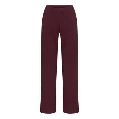 COTTON JERSEY STRAIGHT LEG PANT | CURRANT