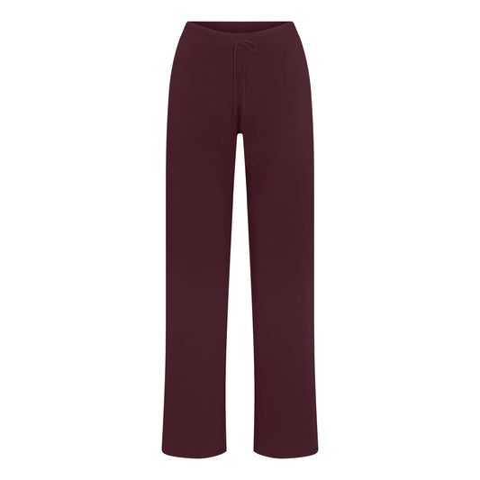 COTTON JERSEY STRAIGHT LEG PANT | CURRANT