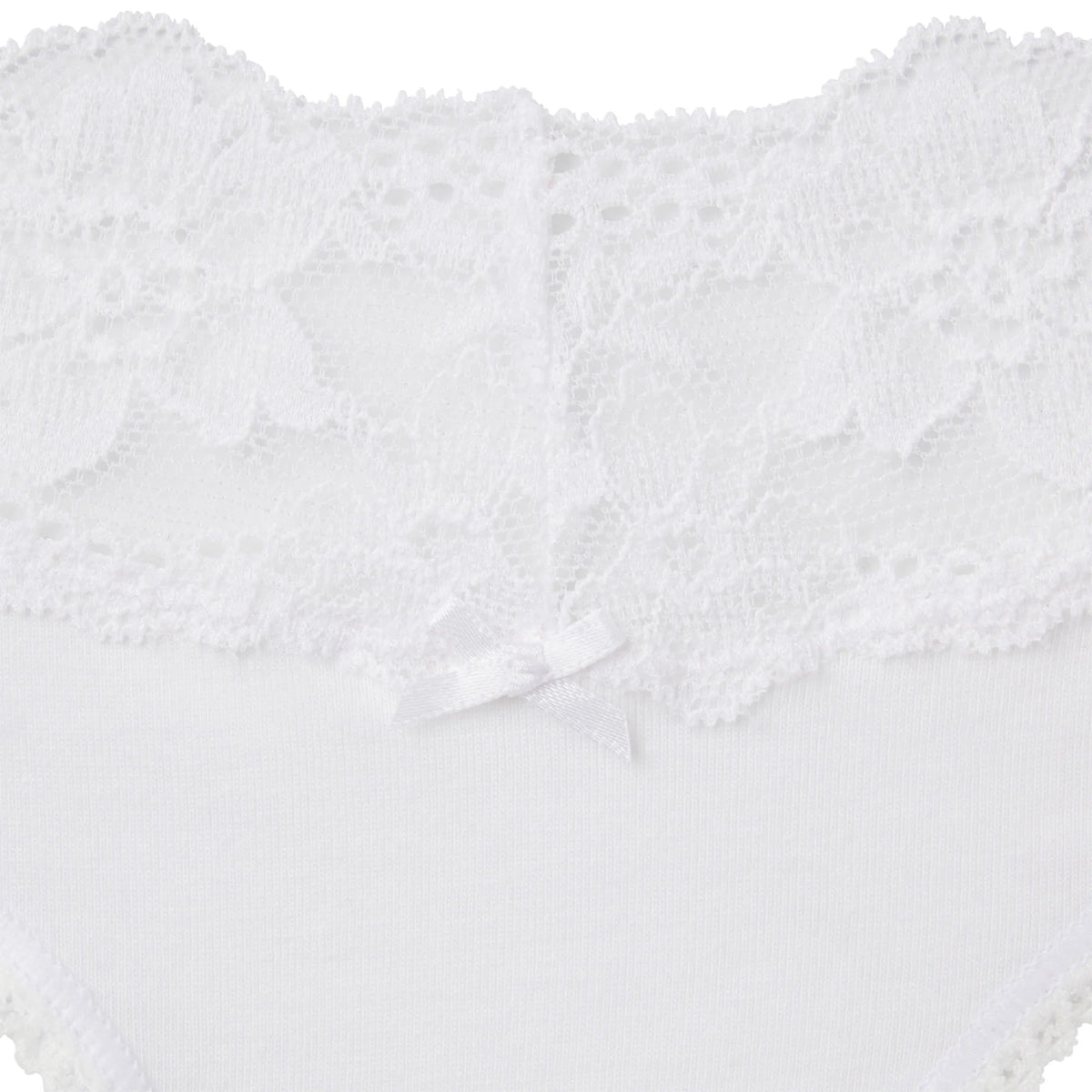 LIGHTWEIGHT COTTON WIDE LACE THONG | SNOW