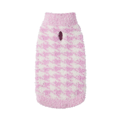 COZY KNIT PET SWEATER | PETAL HOUNDSTOOTH