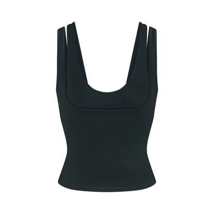 NikeSKIMS MATTE DOUBLE STRAP SCOOP TANK | DARK TEAL