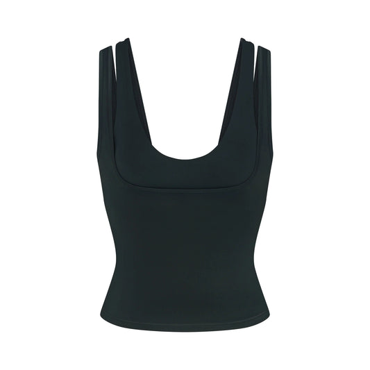 NikeSKIMS MATTE DOUBLE STRAP SCOOP TANK | DARK TEAL