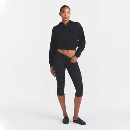 COTTON FLEECE POLO SWEATSHIRT | ONYX