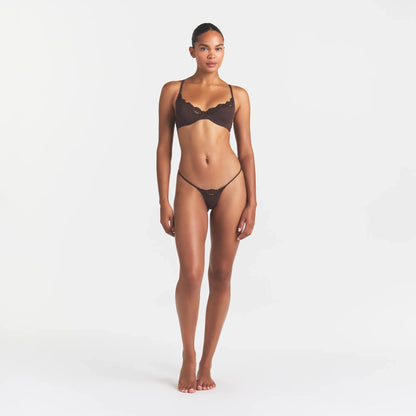 FITS EVERYBODY LACE UNLINED SCOOP BRA | ESPRESSO