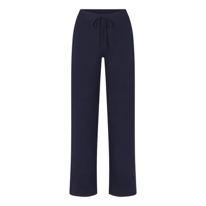 COTTON JERSEY STRAIGHT LEG PANT | NAVY