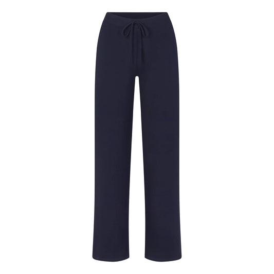 COTTON JERSEY STRAIGHT LEG PANT | NAVY