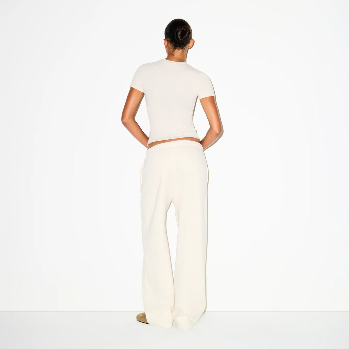 COTTON FLEECE STRAIGHT LEG PANT | OATMEAL HEATHER