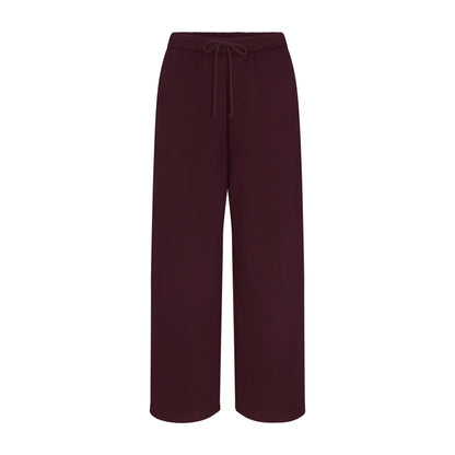 COTTON FLEECE STRAIGHT LEG PANT | CURRANT