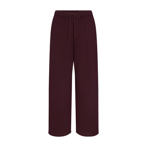 COTTON FLEECE STRAIGHT LEG PANT | CURRANT