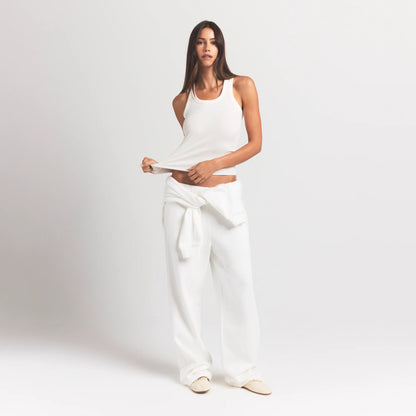 COTTON FLEECE STRAIGHT LEG PANT | MARBLE
