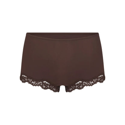 FITS EVERYBODY LACE BOY SHORT | ESPRESSO