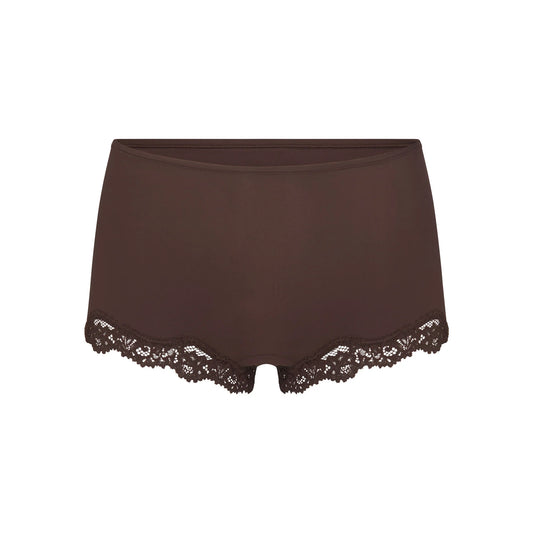 FITS EVERYBODY LACE BOY SHORT | ESPRESSO