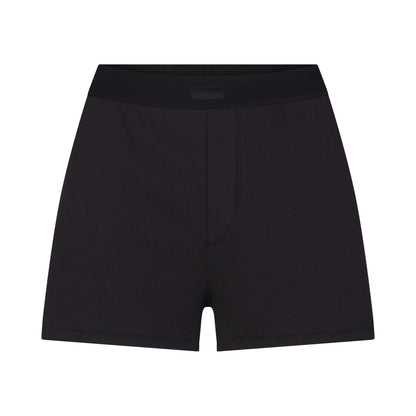 COTTON RIB LOOSE BOXER | SOOT