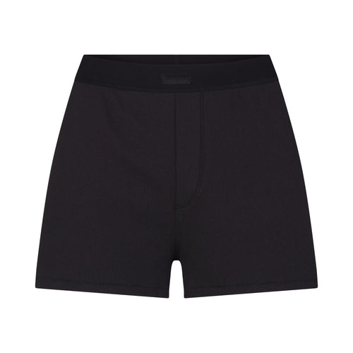 COTTON RIB LOOSE BOXER | SOOT