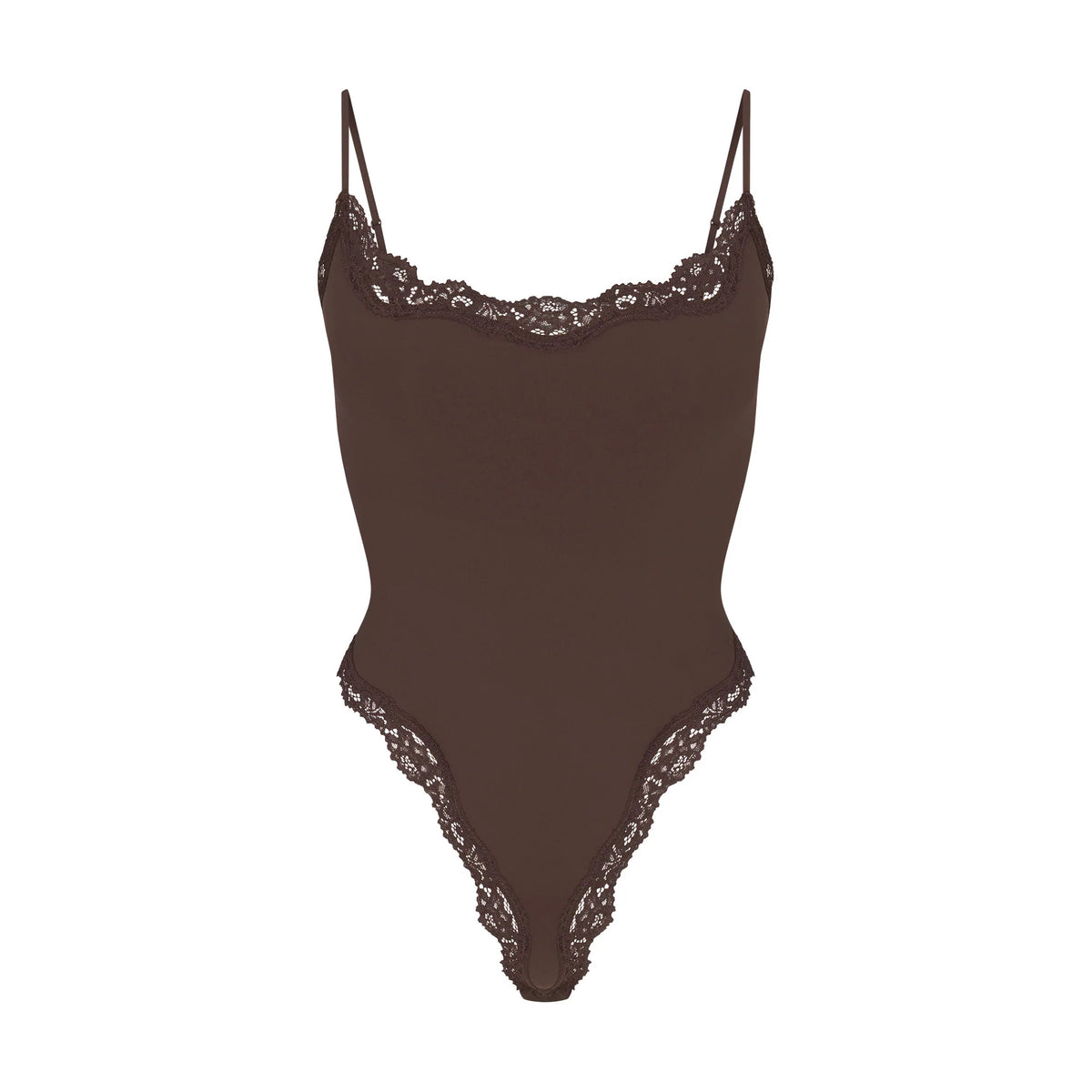 FITS EVERYBODY LACE CAMI BODYSUIT | ESPRESSO