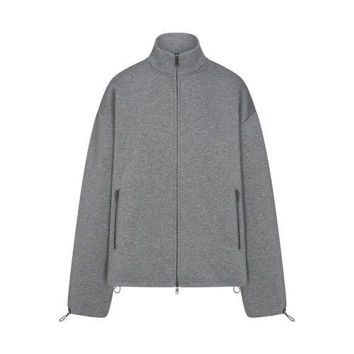 NEOPRENE OUTERWEAR OVERSIZED MOCK NECK JACKET | DARK HEATHER GREY