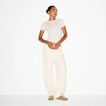COTTON FLEECE STRAIGHT LEG PANT | OATMEAL HEATHER