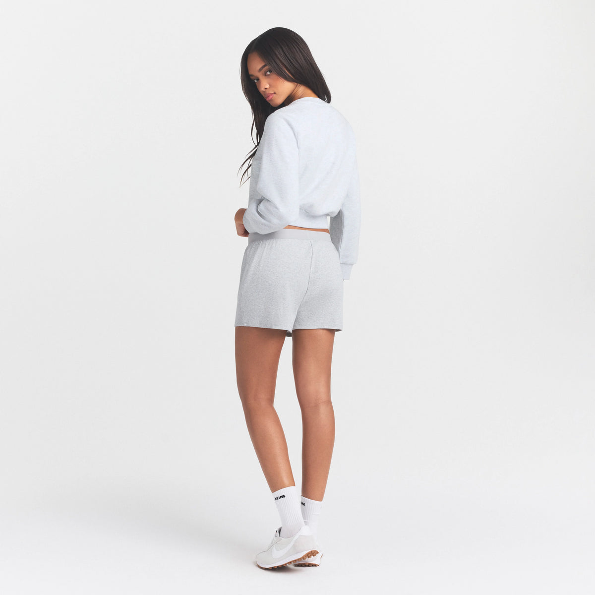 COTTON RIB LOOSE BOXER | LIGHT HEATHER GREY