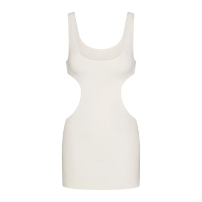 COTTON JERSEY CUT OUT MINI DRESS | MARBLE