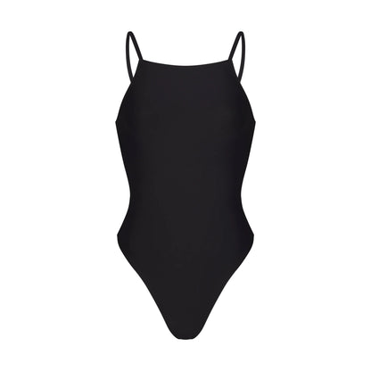 ICONIC SWIM HIGH NECK ONE PIECE | OBSIDIAN
