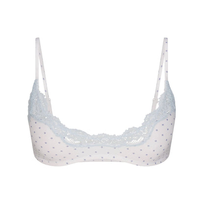 FITS EVERYBODY LACE SCOOP BRALETTE | SLATE PIN DOT PRINT