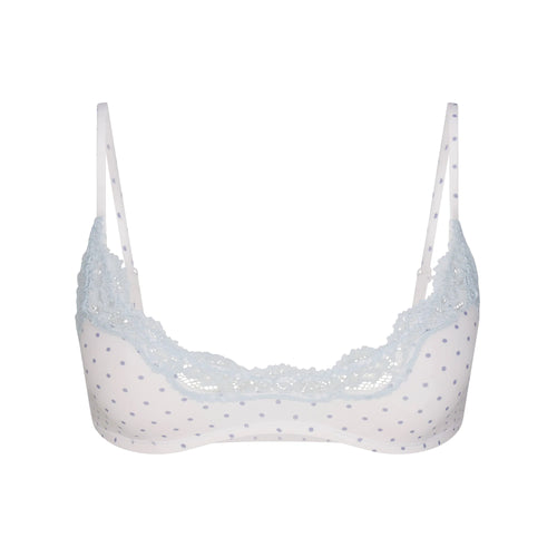 FITS EVERYBODY LACE SCOOP BRALETTE | SLATE PIN DOT PRINT