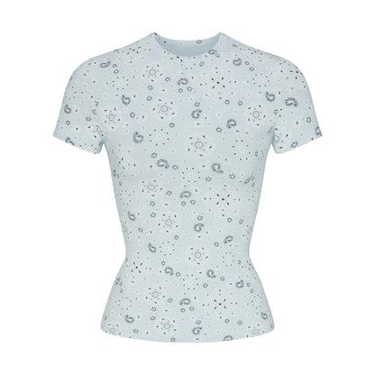 COTTON JERSEY T-SHIRT | POWDER BLUE BANDANA