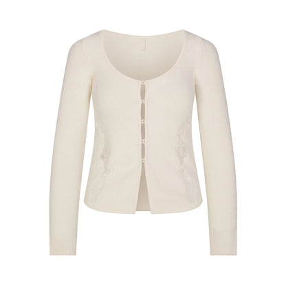 LACE KNIT LONG SLEEVE CARDIGAN | SUGAR