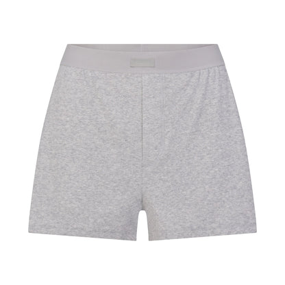 COTTON RIB LOOSE BOXER | LIGHT HEATHER GREY