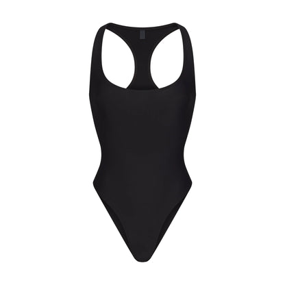 ICONIC SWIM RACERBACK ONE PIECE | OBSIDIAN