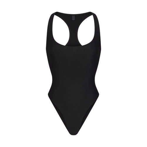 ICONIC SWIM RACERBACK ONE PIECE | OBSIDIAN