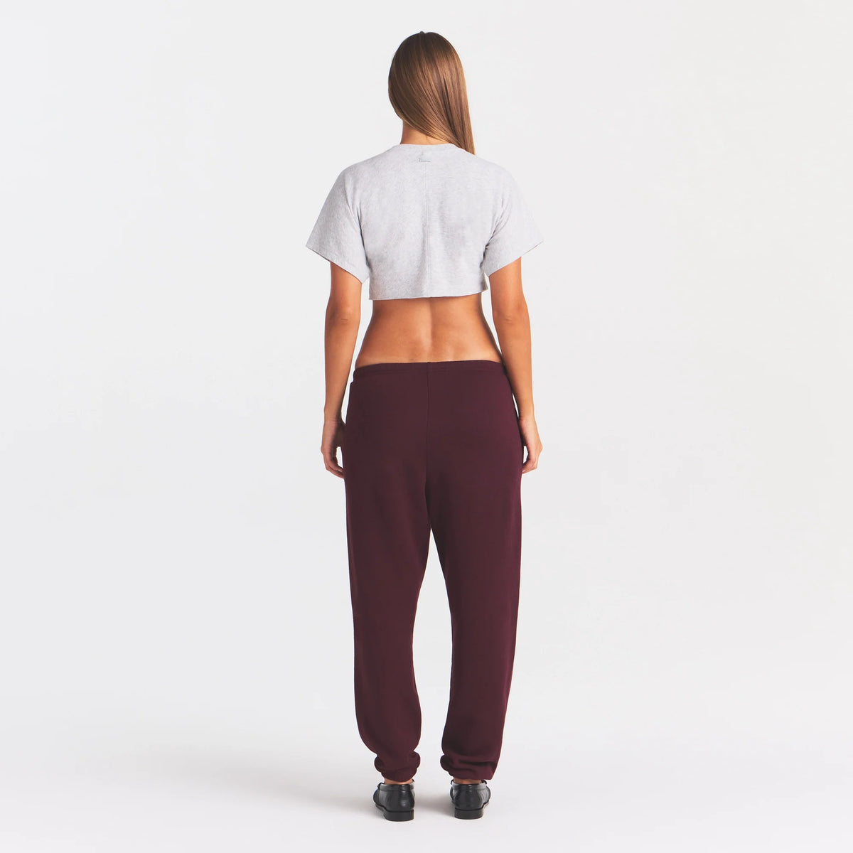 COTTON FLEECE JOGGER | CURRANT ARCHED SKIMS PLAID