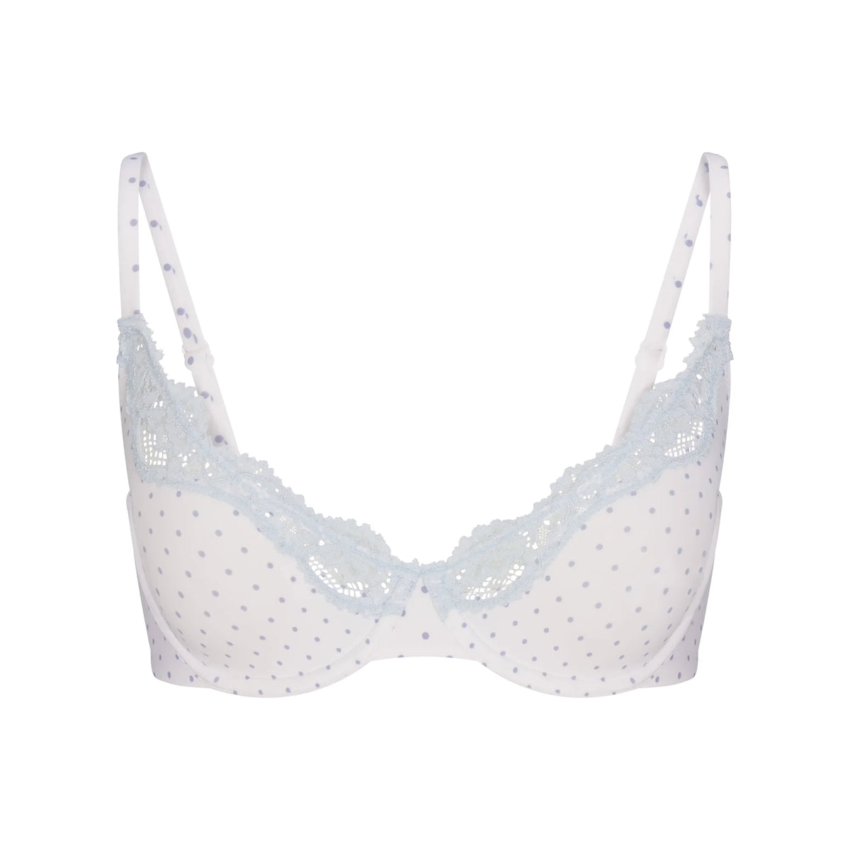 FITS EVERYBODY LACE UNLINED SCOOP BRA | SLATE PIN DOT PRINT