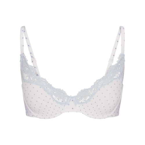 FITS EVERYBODY LACE UNLINED SCOOP BRA | SLATE PIN DOT PRINT