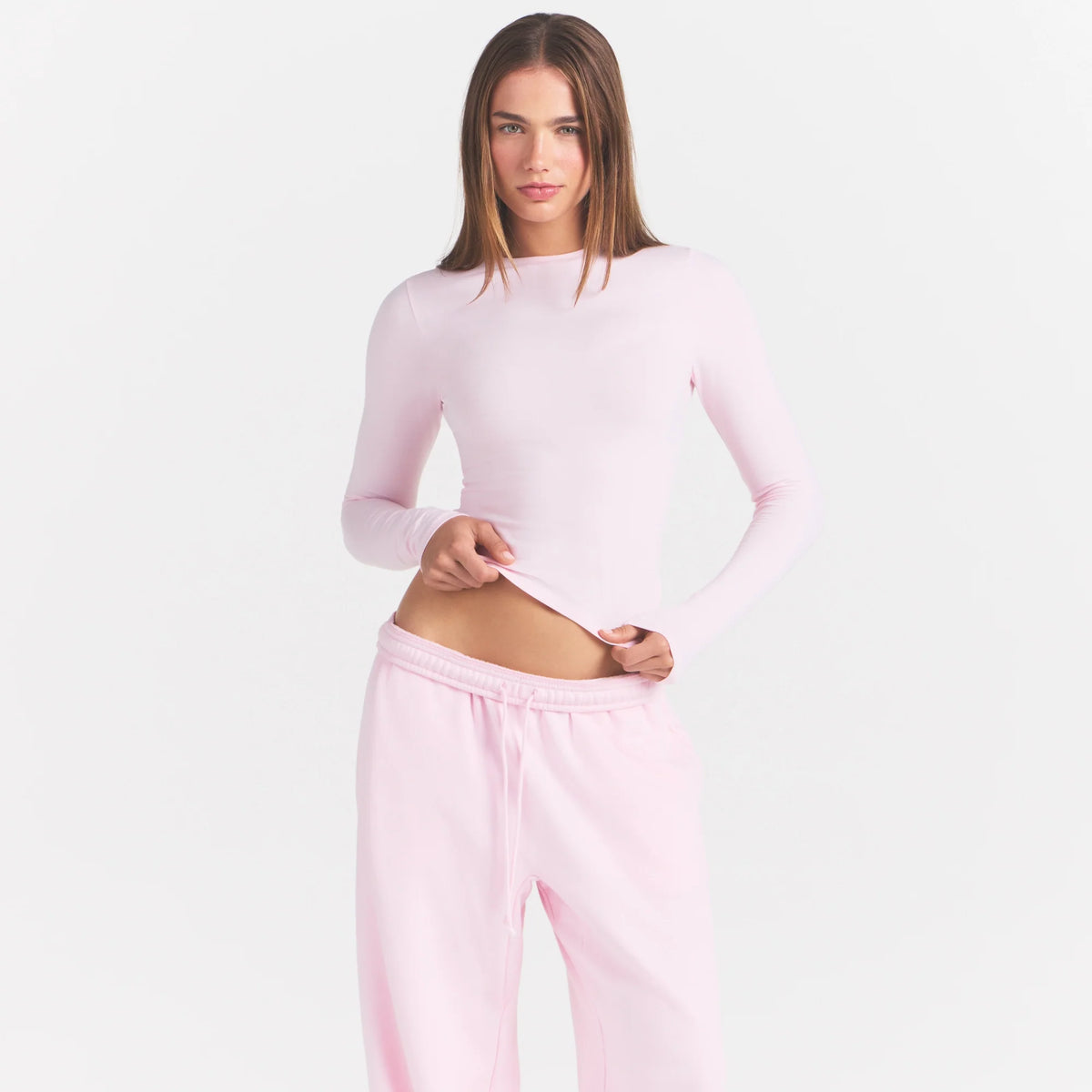 COTTON JERSEY LONG SLEEVE T-SHIRT | CHERRY BLOSSOM