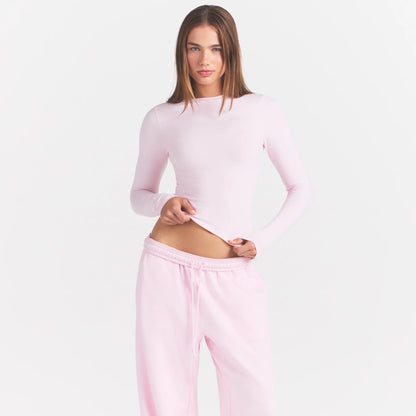 COTTON JERSEY LONG SLEEVE T-SHIRT | CHERRY BLOSSOM