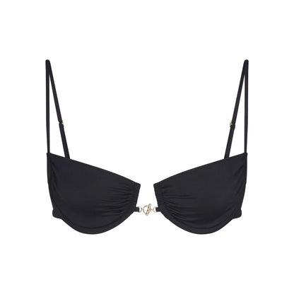 ICONIC SWIM HARDWARE UNDERWIRE BIKINI TOP | OBSIDIAN