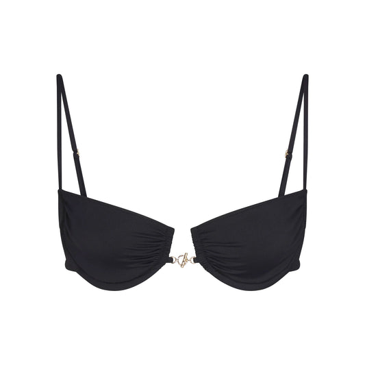 ICONIC SWIM HARDWARE UNDERWIRE BIKINI TOP | OBSIDIAN