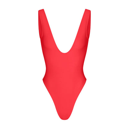 ICONIC SWIM PLUNGE ONE PIECE | CARMINE