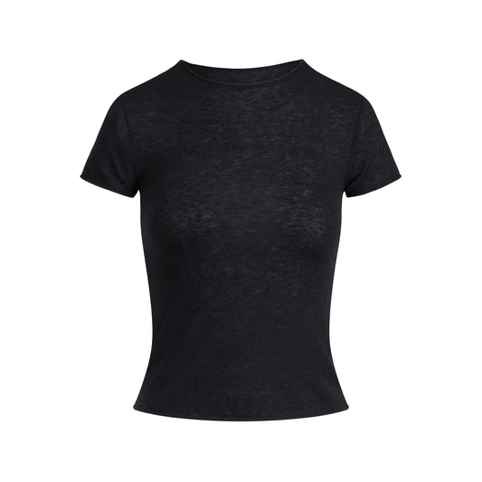 FEATHERWEIGHT CASHMERE TEE | ONYX