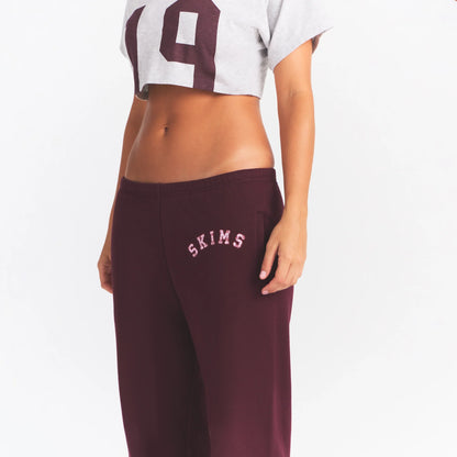 COTTON FLEECE JOGGER | CURRANT ARCHED SKIMS PLAID